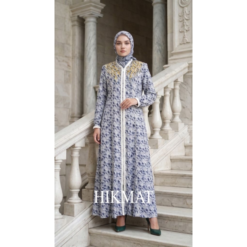 TERBARU ABAYA HIKMAT FASHION BY NENIKU A6211 Blue & olive