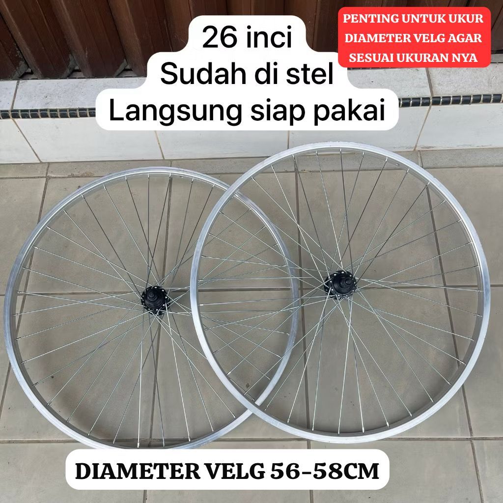 Wheelset Velg Sepeda 26 inch MTB BMX Alloy Rims
