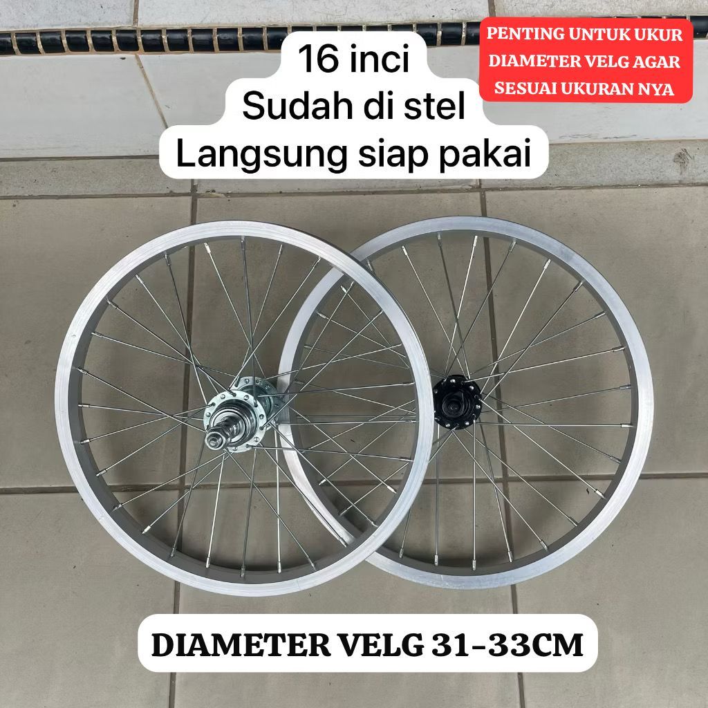 Wheelset Velg Sepeda 16 Inch BMX Alloy Rims