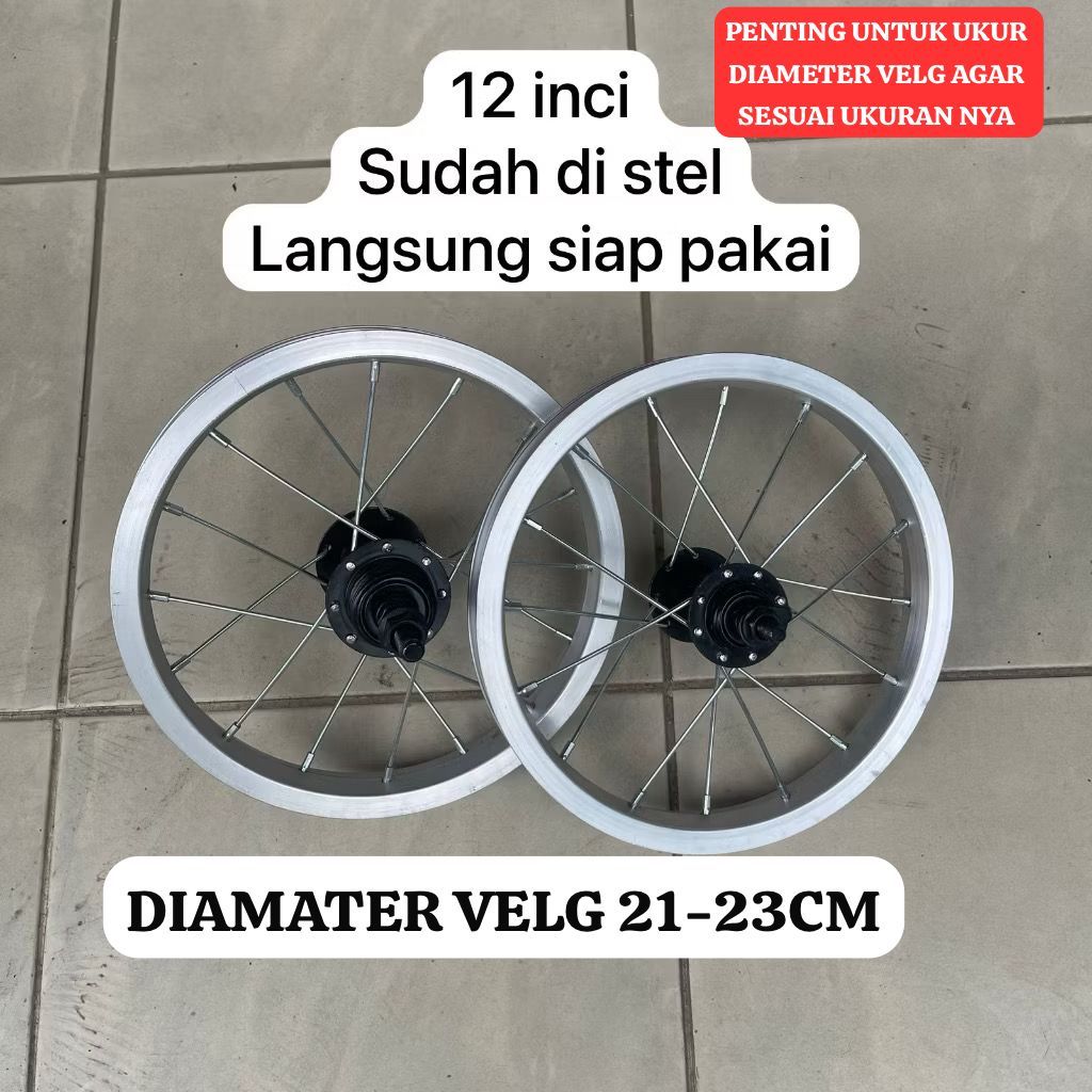 Wheelset Velg Sepeda 12 Inch BMX Alloy Rims