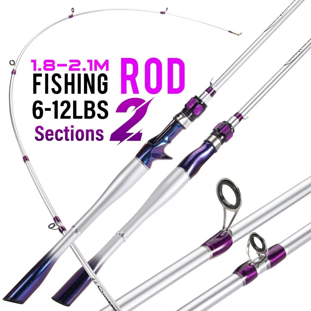 1.8M Joran Pancing 6-12LB Carbon Fiber Ultralight 2 Bagian Joran BC Spining Rod Pancing Joran Pancin