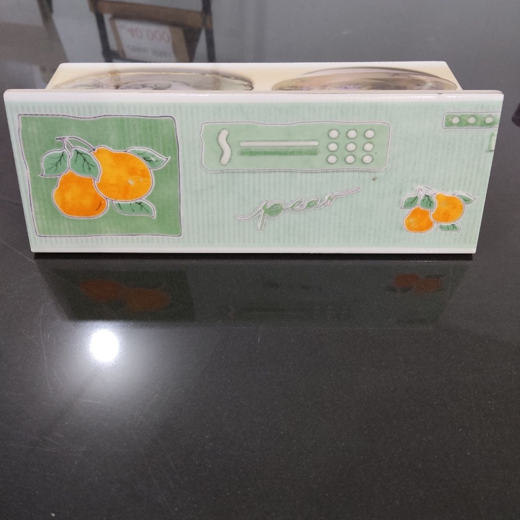 (WAJIB CO KAYU) Lis keramik 20cm buah/list keramik 7x20cm hijau buah/listelo 7x20 cm dinding dapur