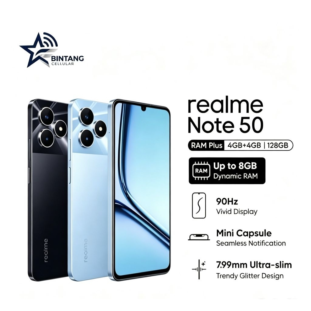 HP REALME NOTE 50 4/128 GB - NOTE 50 RAM 4GB ROM 128GB GARANSI RESMI