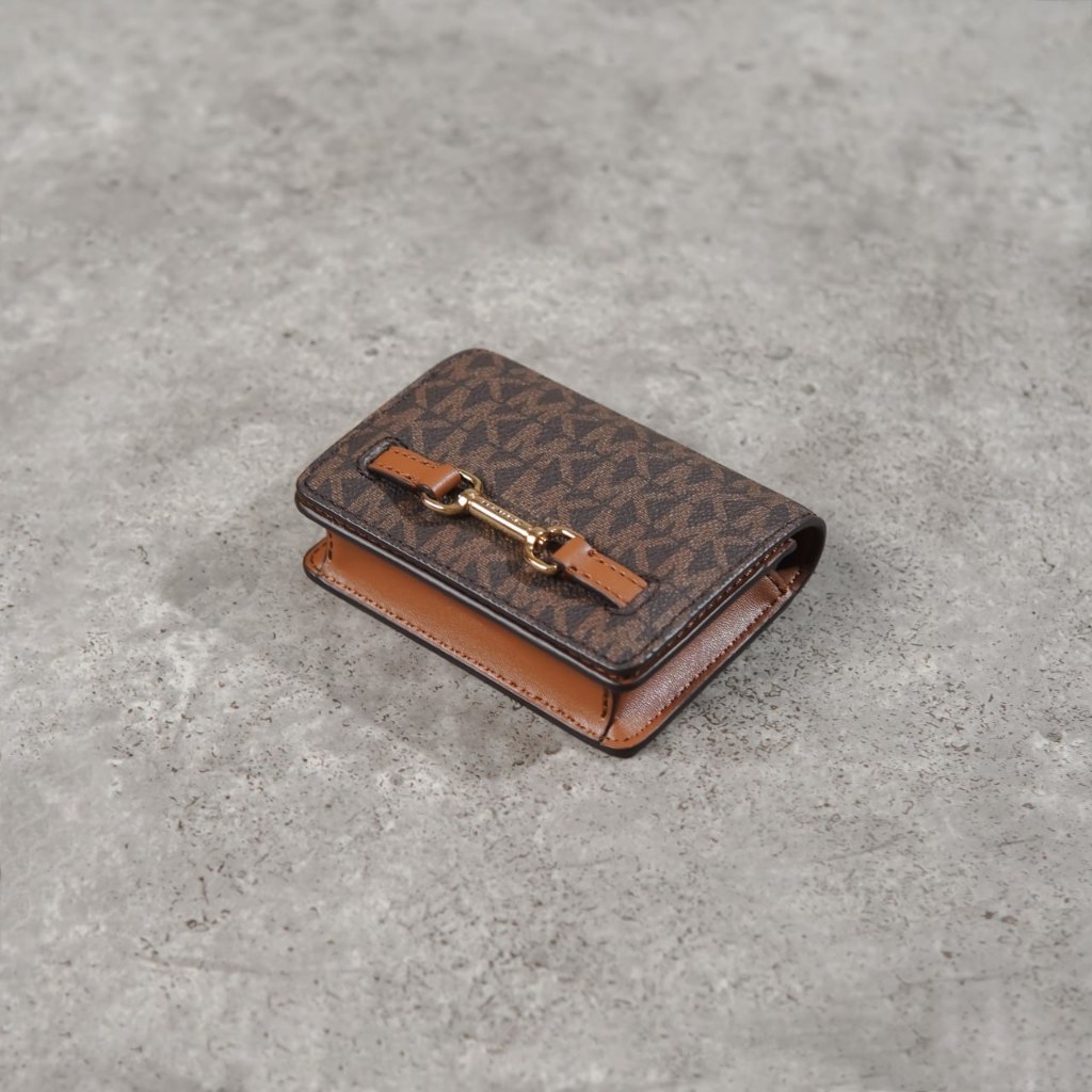 MICHAEL KORS Carson GHW Lace Monogram Bifold Wallet