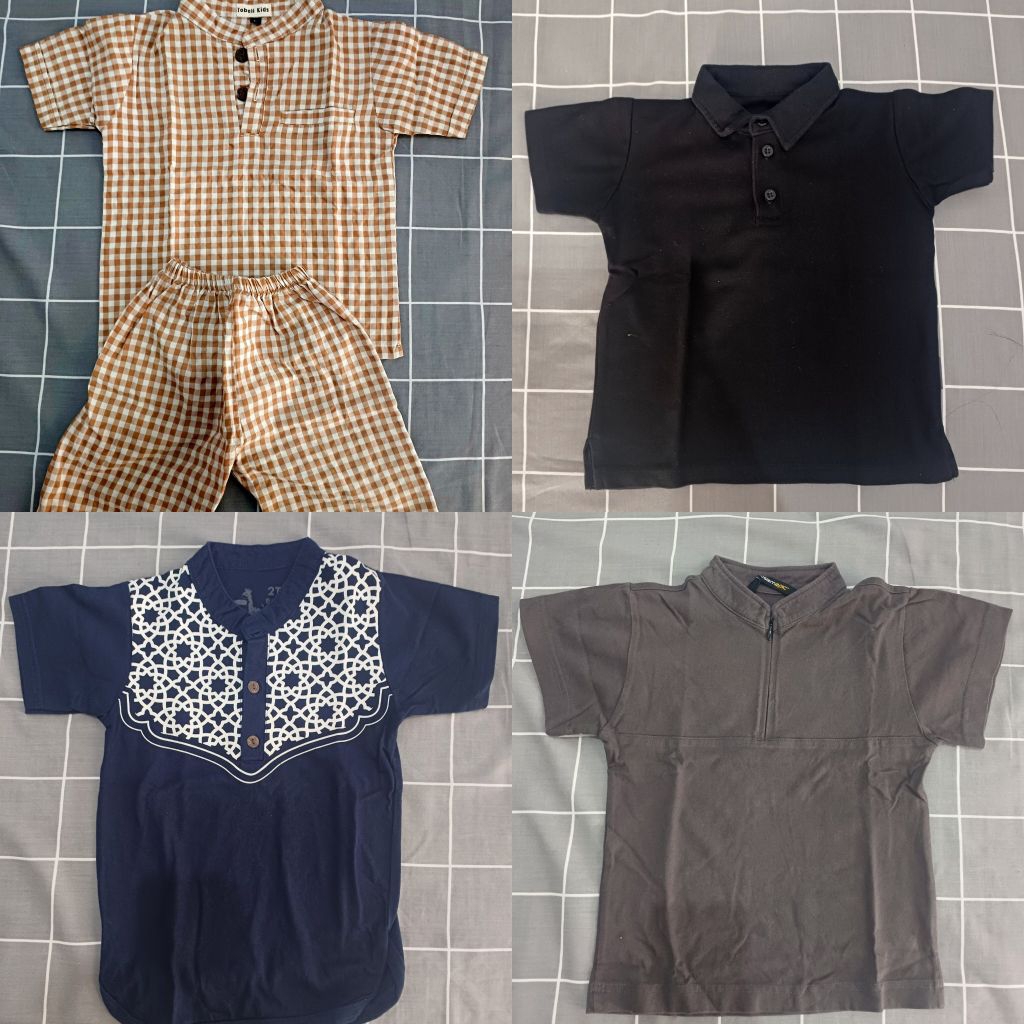 Borongan Baju Koko / Koko Kaos / Koko Linen / Polo Shirt Anak Laki Laki Umur Maksimal 4tahun