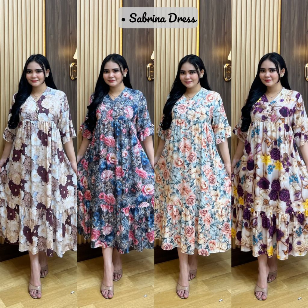 DRESS ARABELA/SABRINA DRESS/DRESS RAYON PREMIUM/MIDIDRESS JUMBO/DASTER PANJANG BUNGA/HOMEDRESS JUMBO