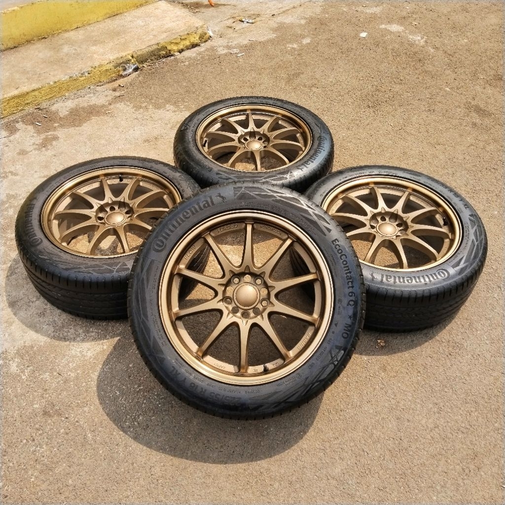Velg Racing JDM Rays Ce28 R18 Pcd 5x114 Lebar 8.5 ET43 +Ban Continental 225/55 R18