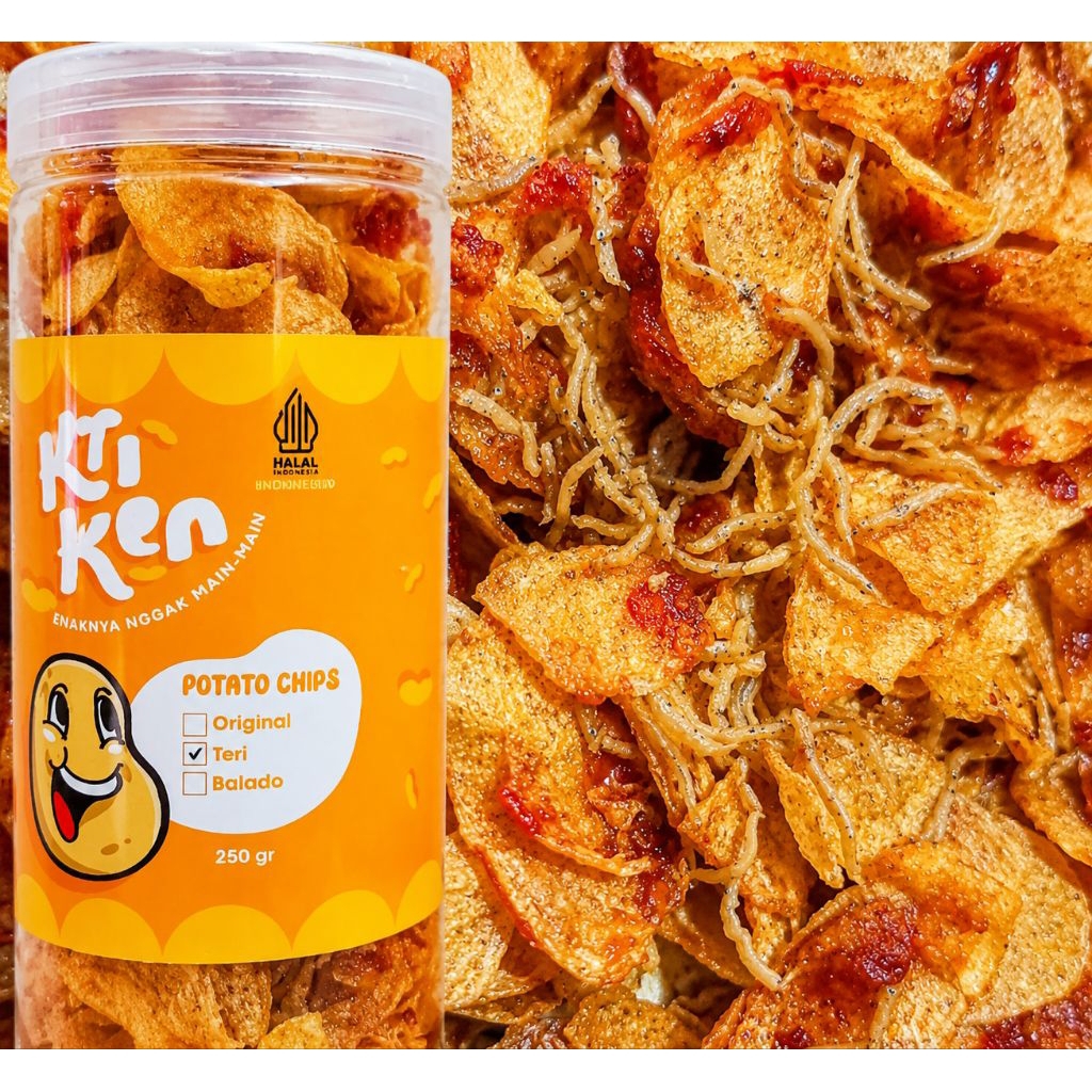 keripik kentang Teri kemasan toples