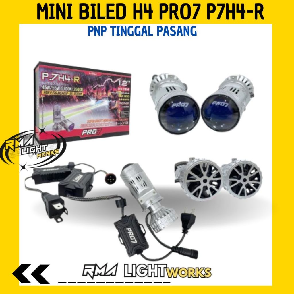 MINI BILED H4 PRO7 P7H4-R PNP TINGGAL PASANG GARANSI RESMI PRO7 PREMIUM MINI BILED