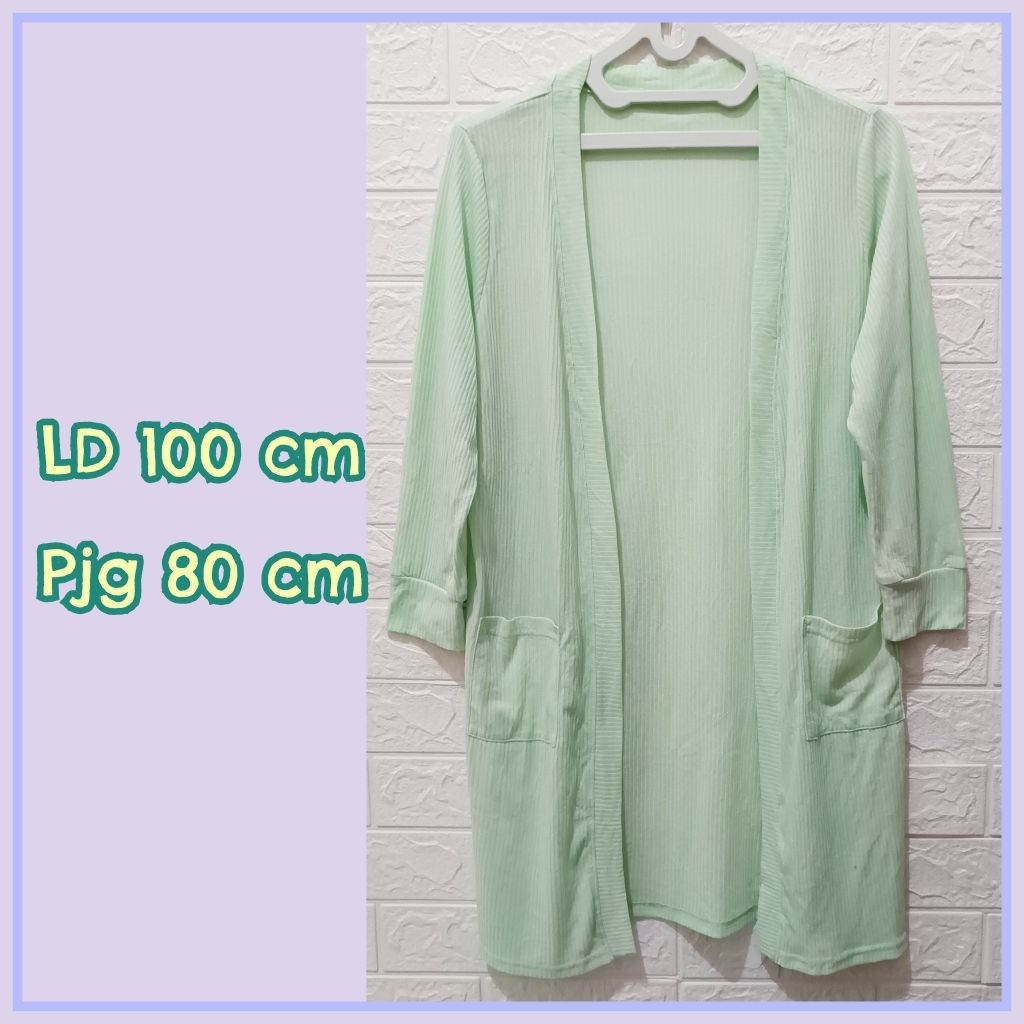 Long cardigan / Outer Kaos hijau mint