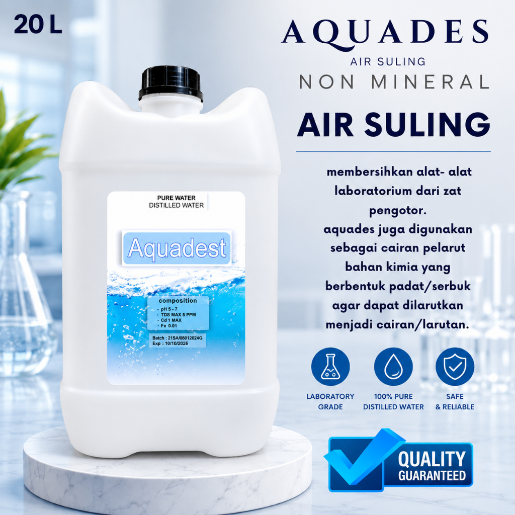Aquadest / aquadest 20 liter aquades 20 liter ph food air suling