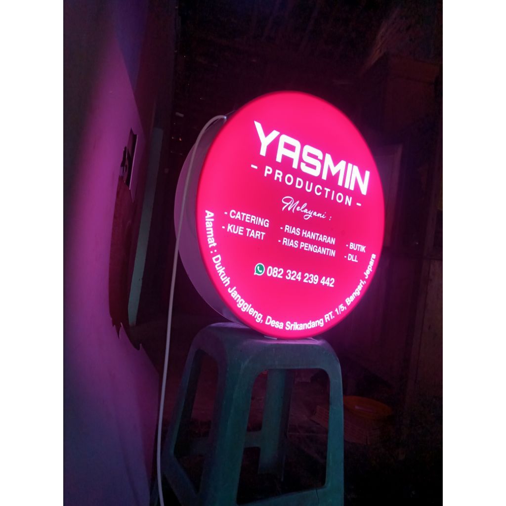 Neon box/papan iklan/papan reklame iklan/plang/plang nama usaha