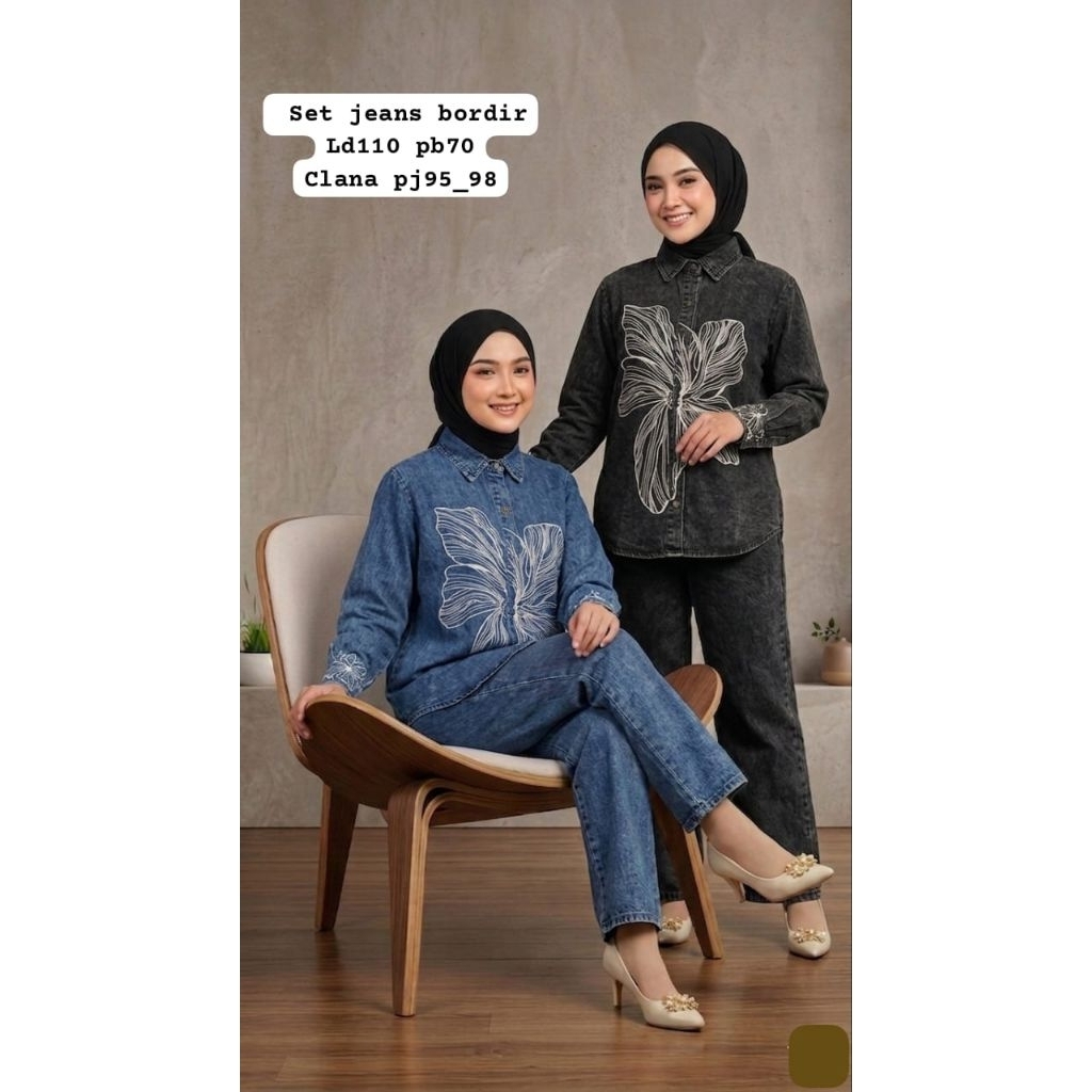 ONESET TERMURAH- COD ELSEN JEANS KULOT WANITA STANDAR  LD 110,SETELAN CELANA WANITA,ATASAN JEANS BOR