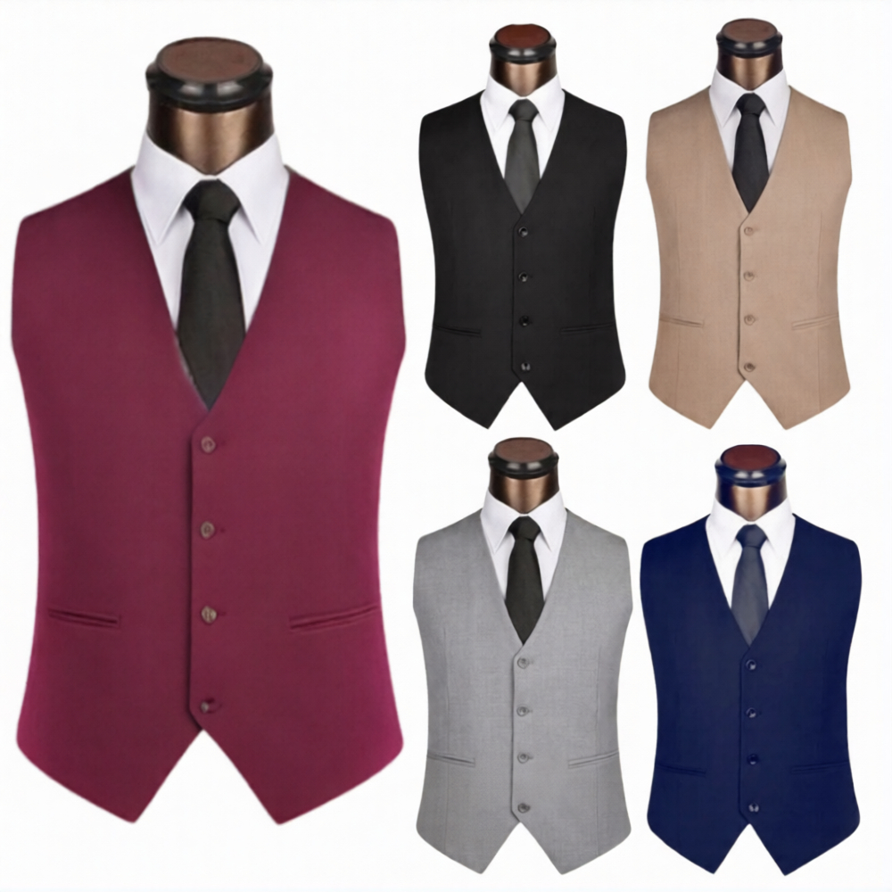 Vest Rompi Formal Pria - Setelan Dalaman Jas Cowok / Groomsmen Wedding tanpa kerah