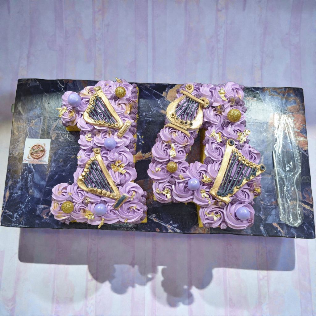 letter cake 2 set bisa huruf atau angka hiasan harpa