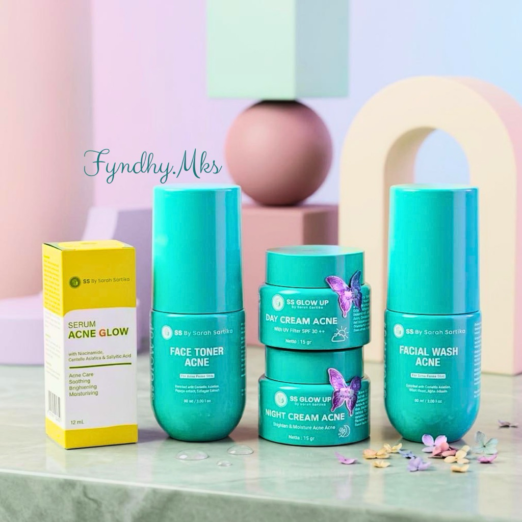 SS By Sarah Sartika Paket Skincare Acne Glow Up 5 Item Menghilangkan Jerawat Bruntusan Kulit Sensiti