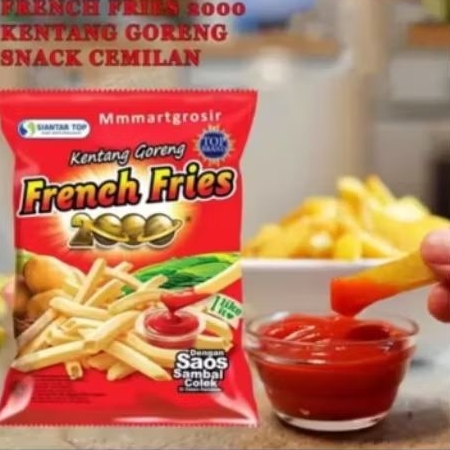 French Fries 2000 Snack Kentang Goreng 138g - Renyah, Gurih, Saus Tomat