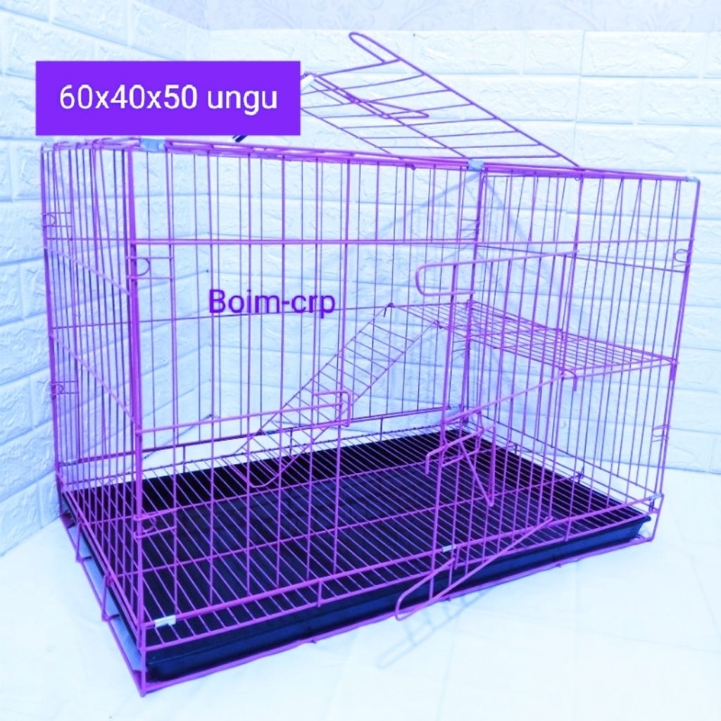 Kandang kucing ungu size L