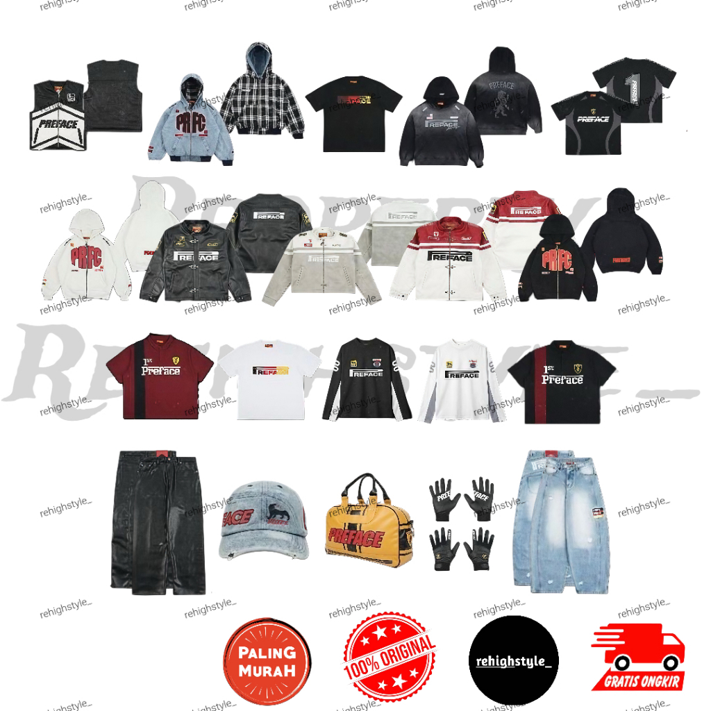 JACKET LEATHER PREFACE PISTON BLACK / RED / JACKET LEATHER CROPPED PISTON / ZIP HOODIE REDTYPE BLACK