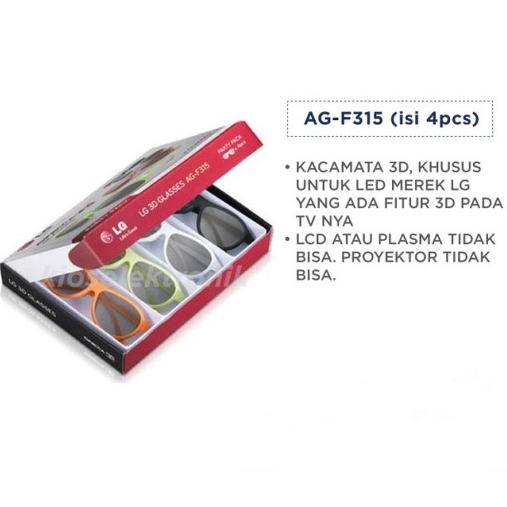 Kacamata 3D LG Party Pack AG-F315 (isi 4Pcs)