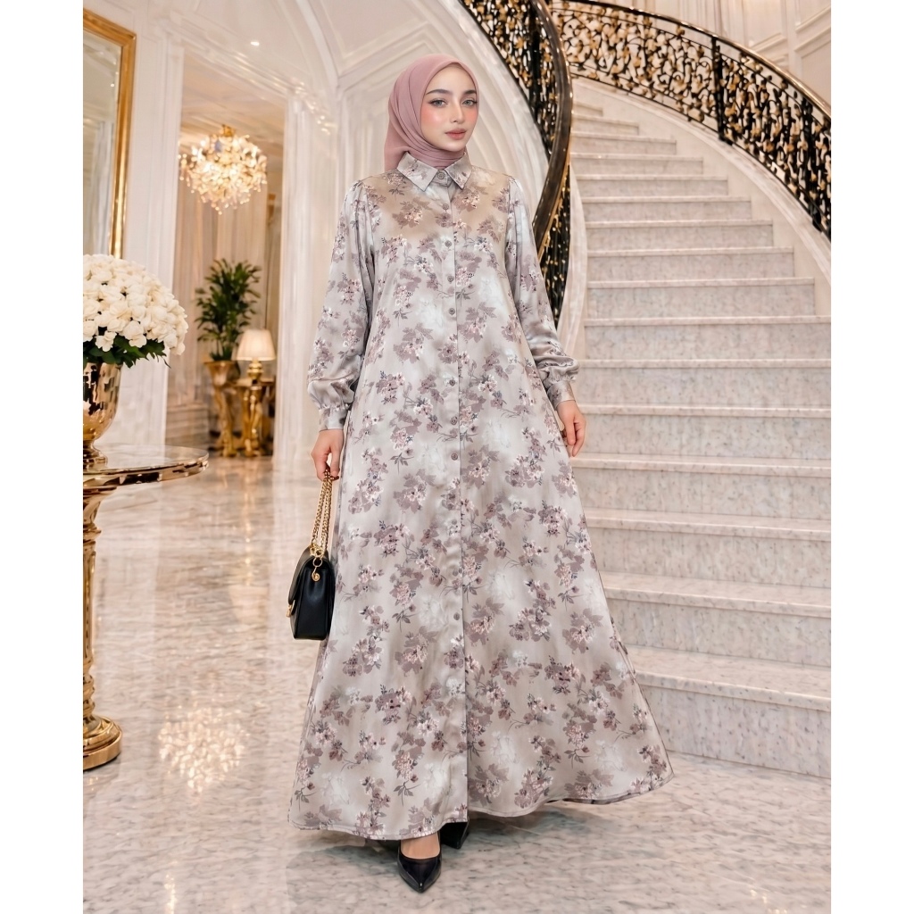Dress Daily Arunika Gamis Rayon Motif Gamis Cantik