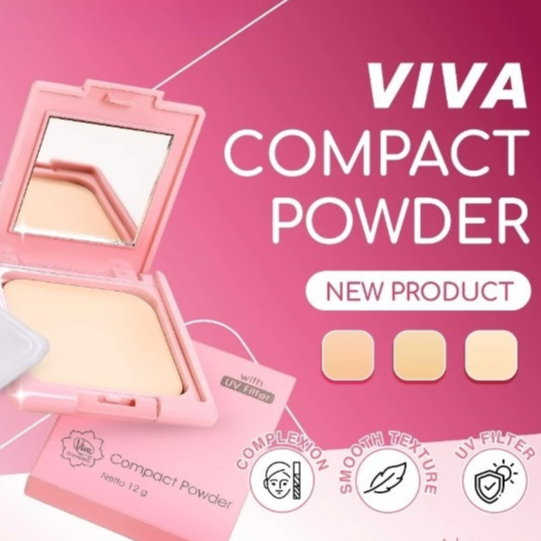 VIVA COMPACT POWDER PINK 12GR - GLOW UP WITH UV PROTECTION - VIVA COMPACT POWDER PINK - BEDAK