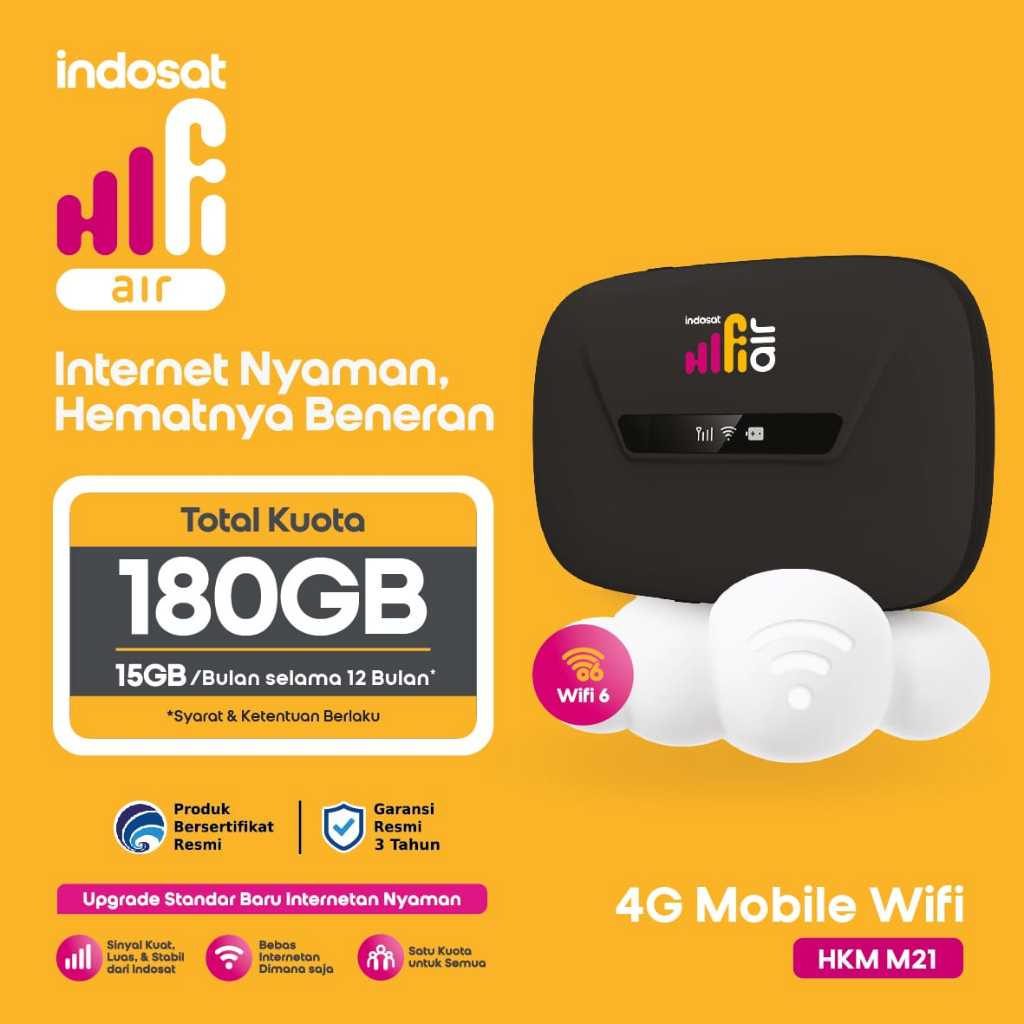 Indosat Hifi Air Modem Wifi 4G 5G Unlock All Operator Free Kuota IM3 200GB Tri 180GB 1Th