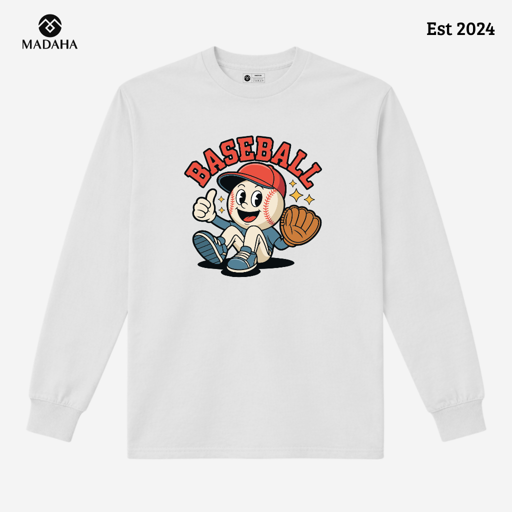 Madaha Kaos Baju Lengan Panjang Baseball Territory