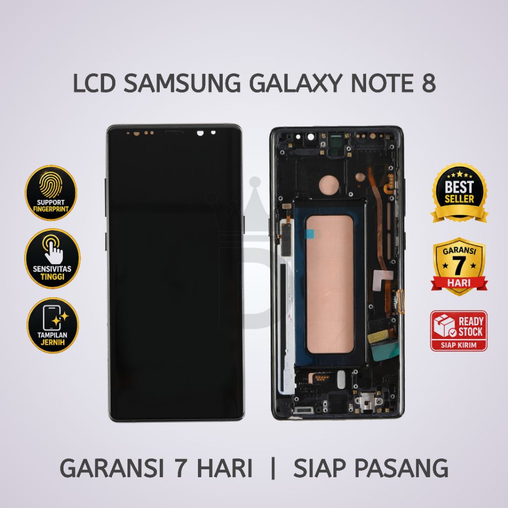 LCD TOUCHSCREEN SAMSUNG NOTE 8 CURVED OLED FULLSET + FRAME