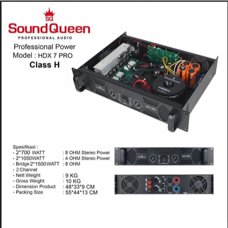 Power Soundqueen HDX 7 PRO Power Amplifier HDX-7 SQ Sound Queen 2 channel