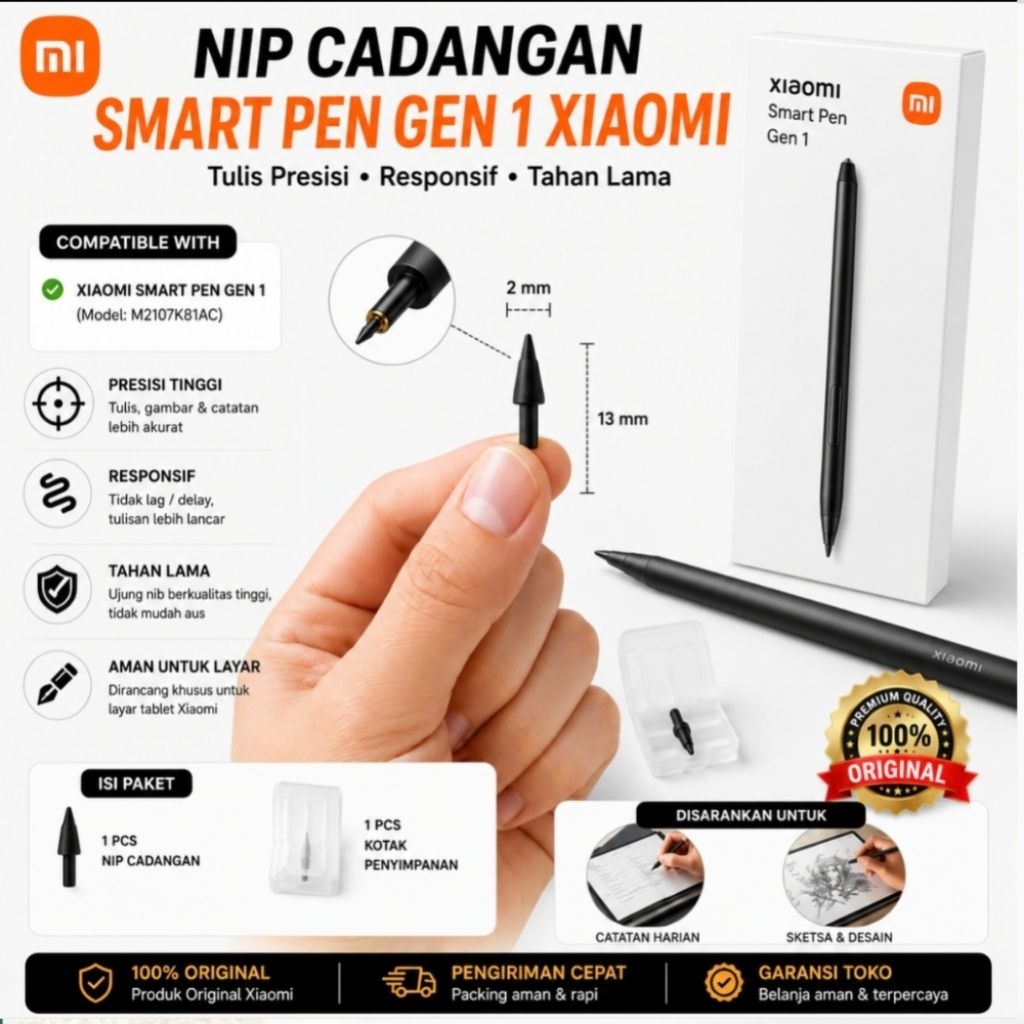 Refill Nib Smart Pen Gen 1 Xiaomi Ori Sparepart Stylus Pen Tulis Presisi