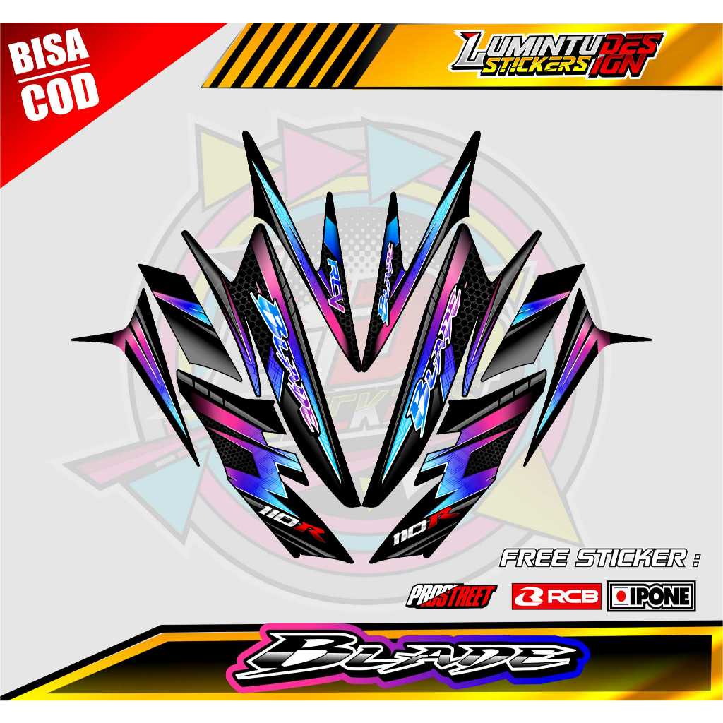 STRIPING VARIASI HONDA BLADE 110 R / STICKER LIST VARIASI MOTOR BLADE 110