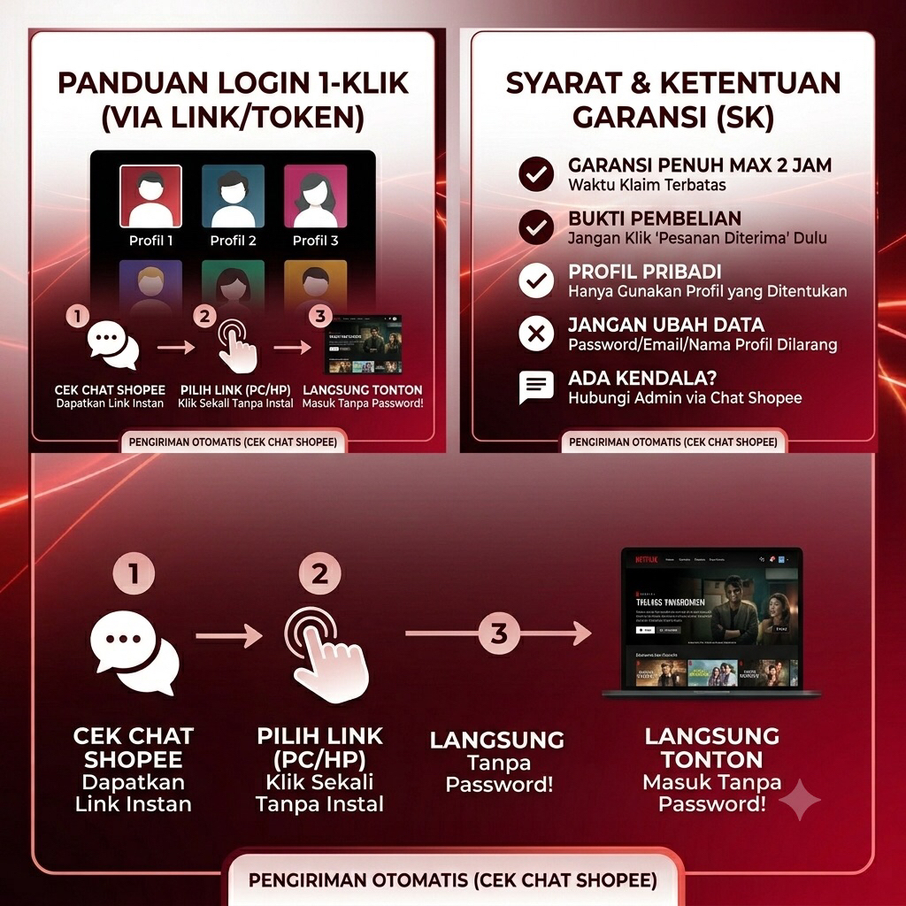 Nonton Plan Premium 4K bukan basic/standard selama 3-14hari (Khusus TV / PC) Layar Lebar(NETFLIX)