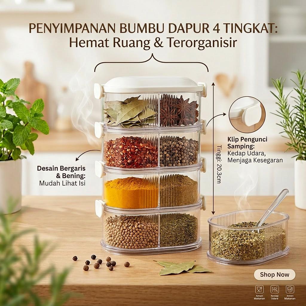 WADAH TOPLES BUMBU DAPUR WADAH SUSUN CABE BAWANG SERBAGUNA
