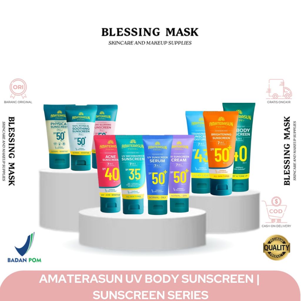 AMATERASUN UV Body Sunscreen SPF 40 PA++ | UV Sunscreen Serum SPF 50+ PA++ 7-in-1 Vegan Sunscreen Se