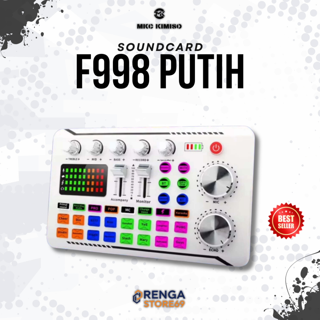 SOUNDCARD LIVE F998 PUTIH SOUNDCARD AUDIO BROADCAST