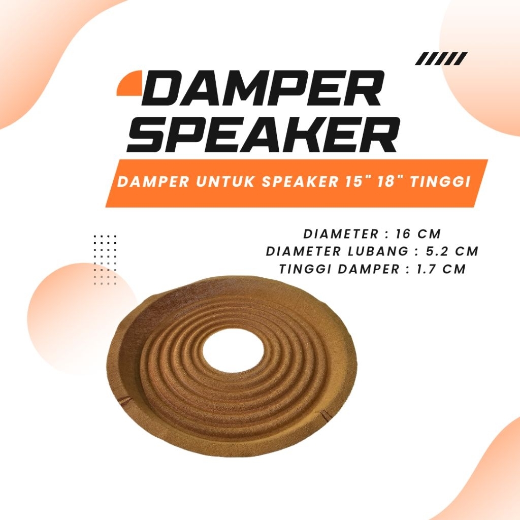 Surya Agung Damper Speaker 15inch 18inch dumper demper diameter luar 19cm damper 5cm tinggi 1.7cm