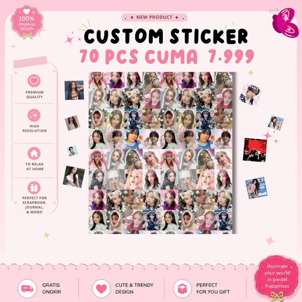 B.C STICKER KOREA FREEBIES CUSTOM 70 PCS ALL MEMBERS H2H,BTS,CORTIS,LNGSHOT,NCT,ILLIT,ENHYPHEN