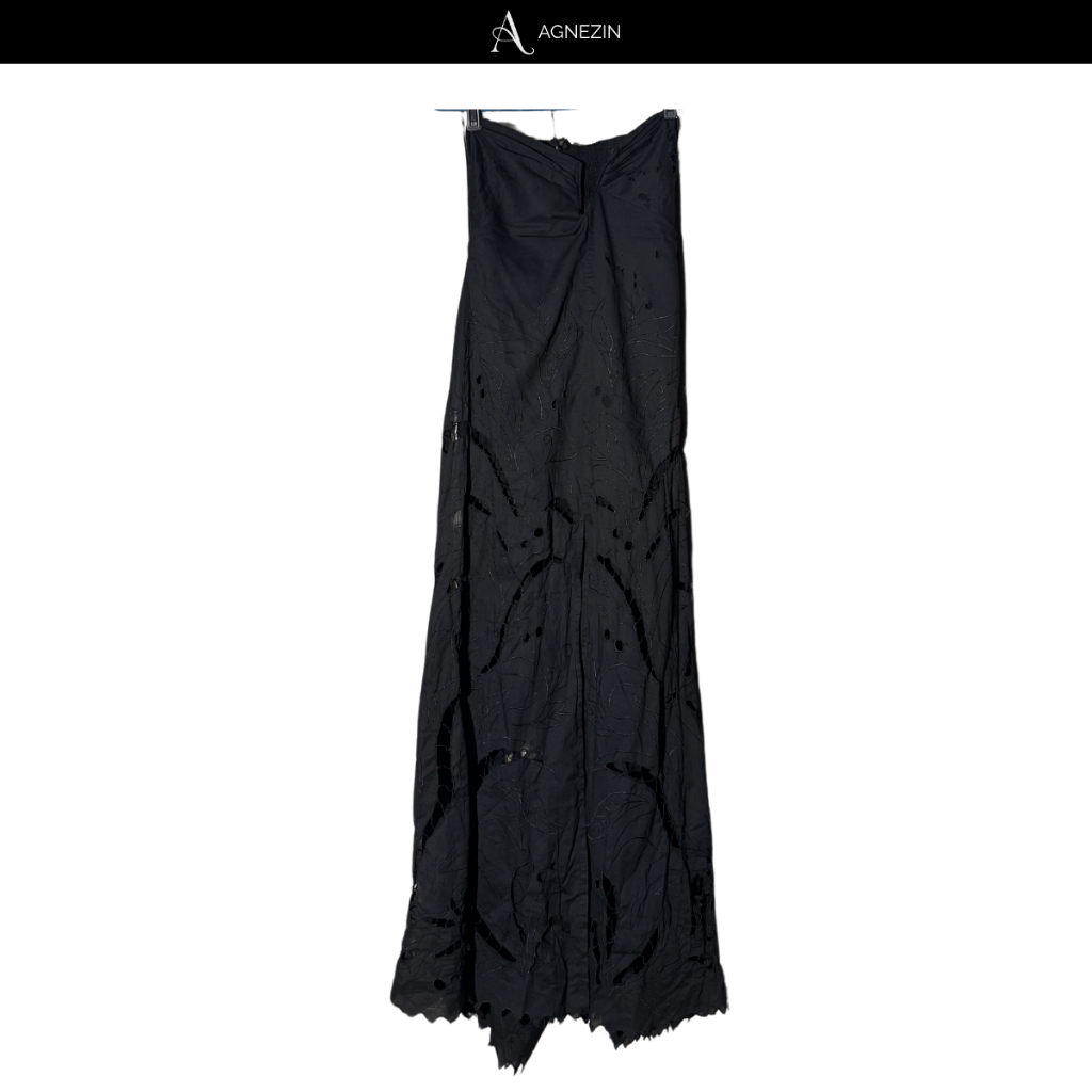 Uma and Leopold Black Boho Maxi Dress for Elegant Evening Wear