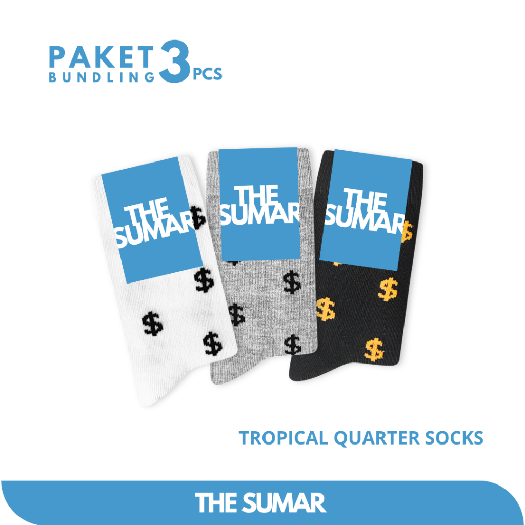THE SUMAR Paket 3 Pasang Kaos Kaki Quarter Dollar Pendek Series