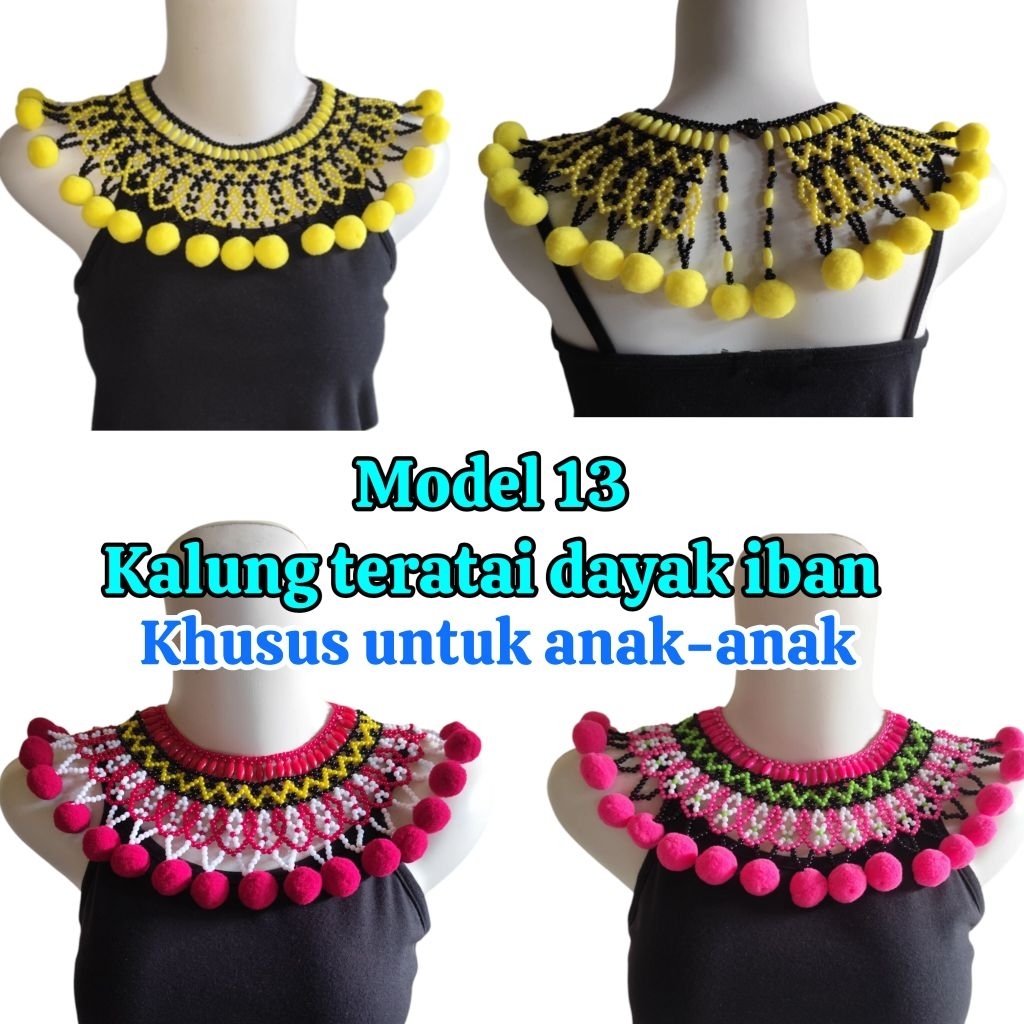 Model 13 - Kalung teratai dayak anak / kalung dayak / kalung manik dayak / kalung manik manik / kalu