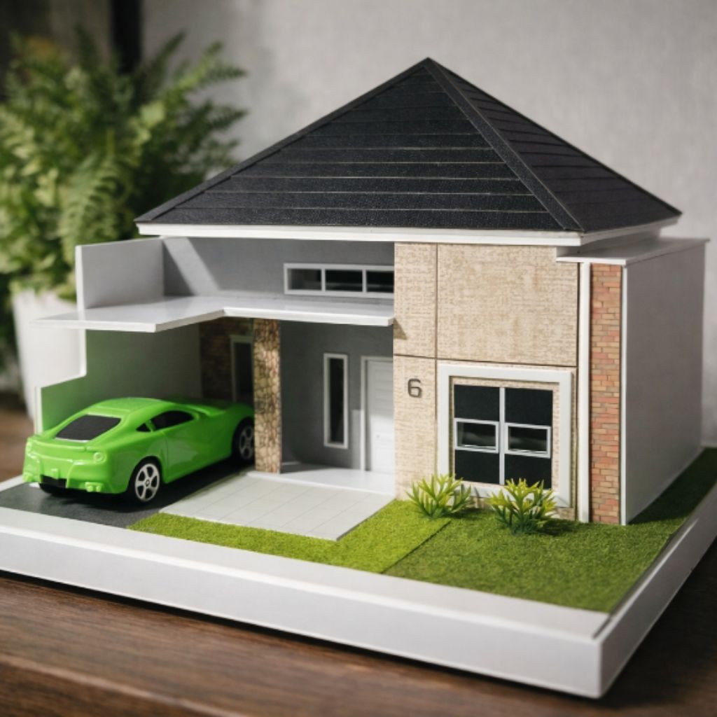 miniatur rumah neoclassic modern 2