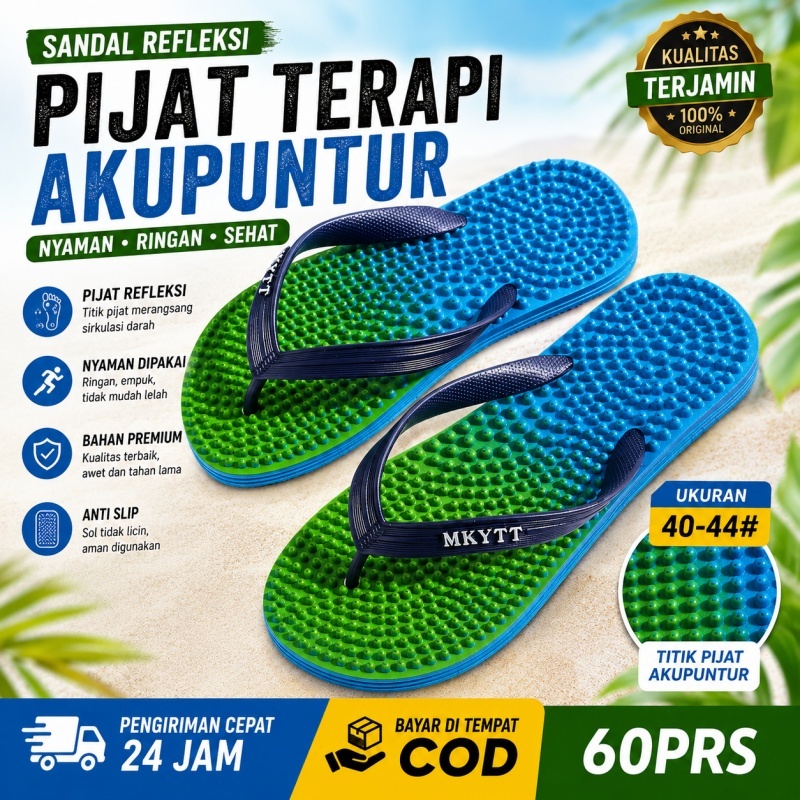 Sandal Jepit Pijat Refleksi Kaki Super EmpukNyaman Banget