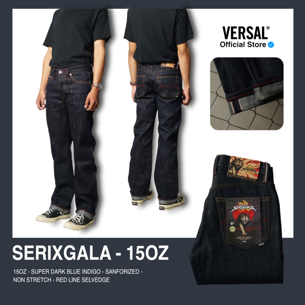 Versal The Finest-SERIGALA 15oz Super Dark Blue Selvedge Denim (Ready stock)