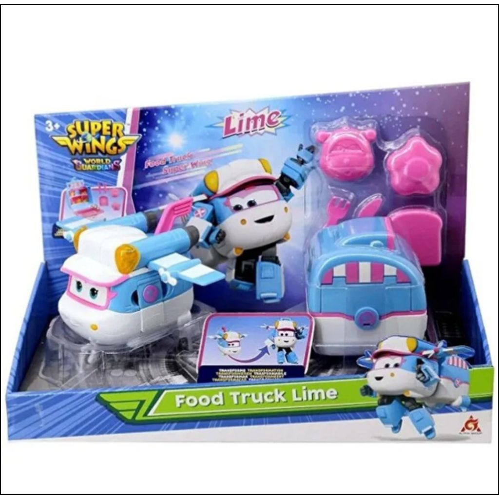 Superwings Robot Transforming Food Truck Lime Vehicle Toys Mainan Mobil Masak-Masakan