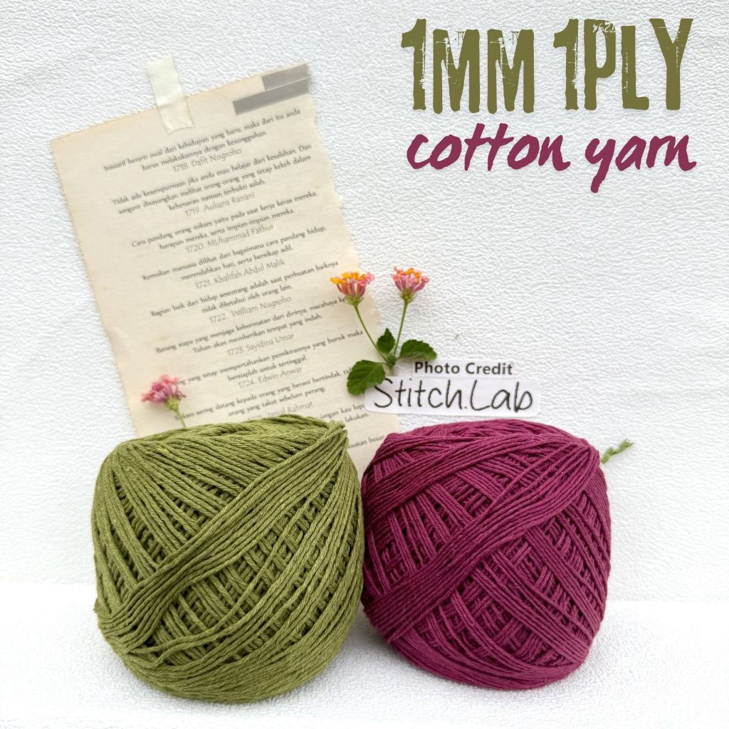 benang katun bali rajut macrame 1mm 1ply