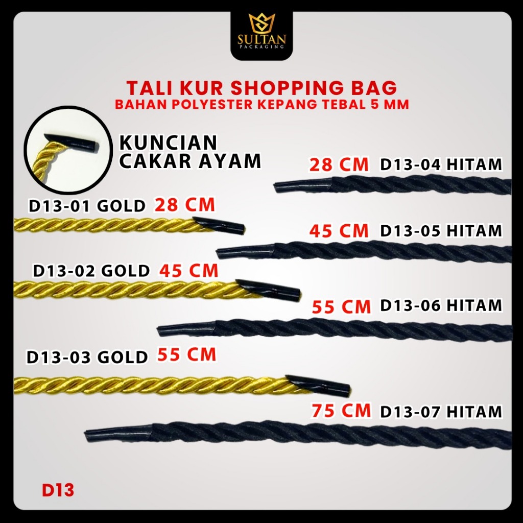 SULTAN - Tali Kepang -Tali Kepang Hitam 5mm Termurah -  D13