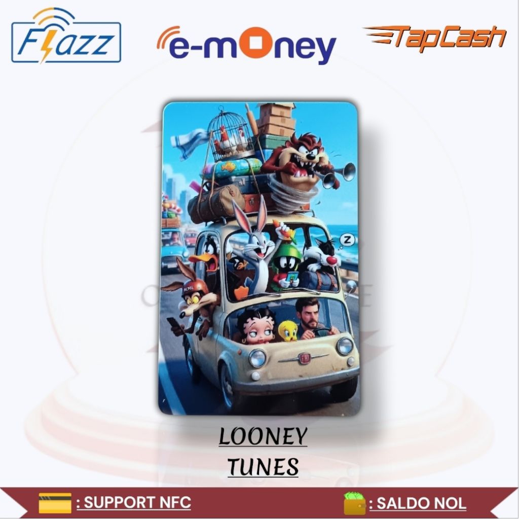 KARTU ETOLL CUSTOM [SUPPORT NFC] FLAZZ GEN 2-EMONEY-TAPCASH - LOONEY TUNES [ROAD TRIP]