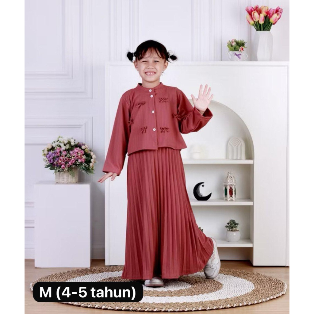 Dress anak plisket rompi
