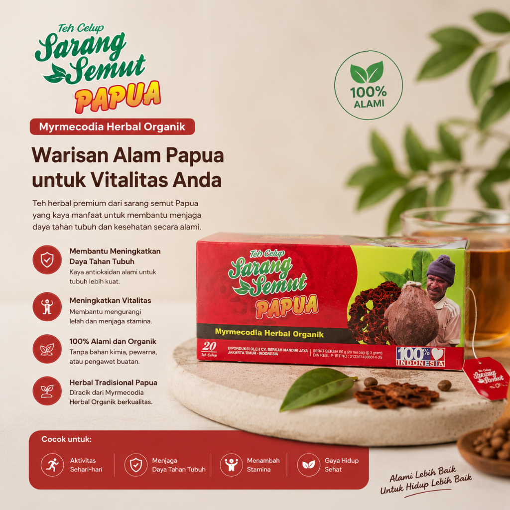 Teh Celup Sarang Semut Papua Kencono Sari Asli Original